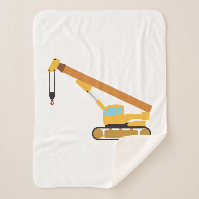 Crane Construction Truck Sherpa Blanket (Front)