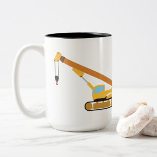 Crane Construction Truck Two-Tone Coffee Mug