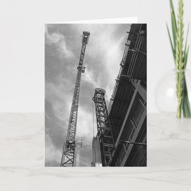 Crane & Counterweight Construction Equipment Photo Card (Front)