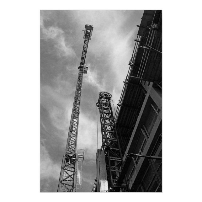 Crane & Counterweight Construction Equipment Photo Poster (Front)