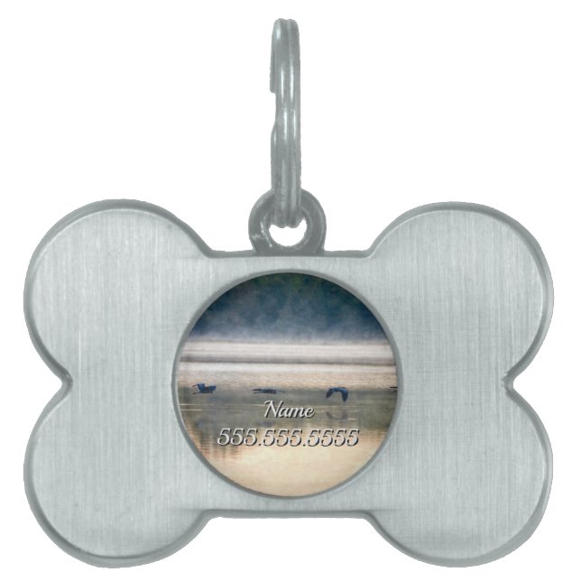 Crane Flight Painterly Pet ID Tag (Front)