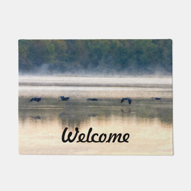 Crane Flight Painterly Welcome Doormat (Front)