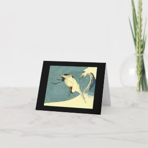 Crane Flying in a Wave Note Card