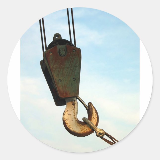 Crane Hook Classic Round Sticker (Front)