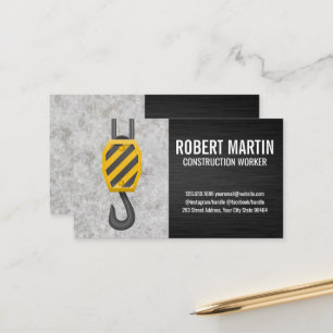 Crane Hook Pulley Winch Construction Appointment Card
