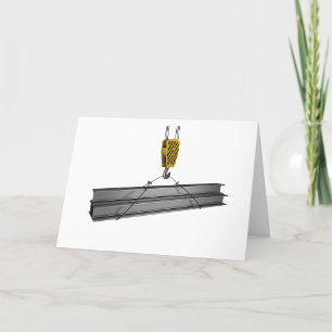 Crane Lifting Girders Greeting Cards