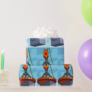 Crane Lifting Wrapping Paper