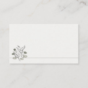 Crane Lotus Botanical Ink Garden Place Card