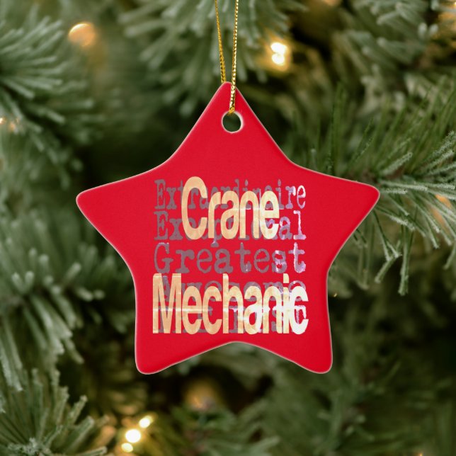 Crane Mechanic Extraordinaire Ceramic Ornament (Tree)