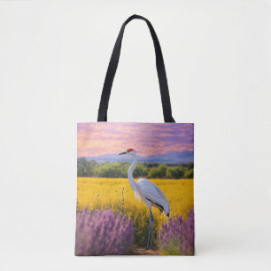 Crane of the Golden Bloom Tote Bag