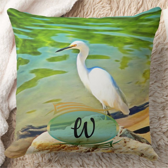 Crane On The Mismaloya River 0335 Cushion (Creator Uploaded)