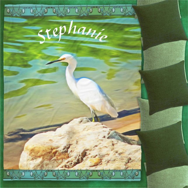 Crane On The Mismaloya River 0335 Fleece Blanket (Creator Uploaded)