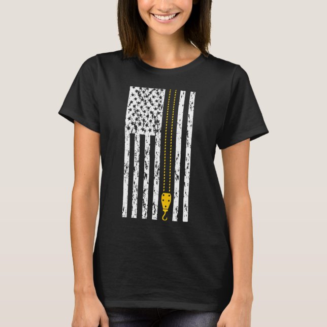 Crane Operator American Flag Crane Driver 1 T-Shirt (Front)