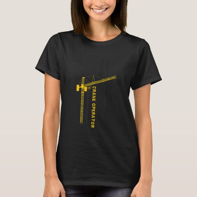 Crane Operator American Flag Crane Driver Week T-Shirt (Front)