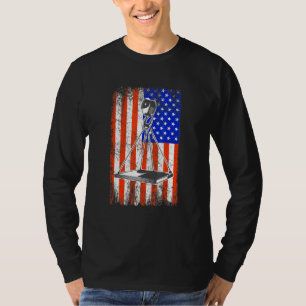 Crane Operator American Flag Heavy Machinery Crane T-Shirt