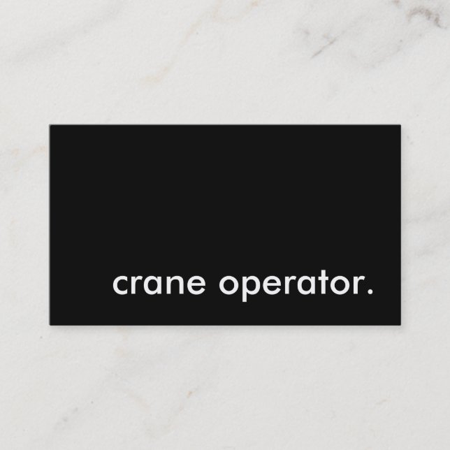 crane operator. business card (Front)