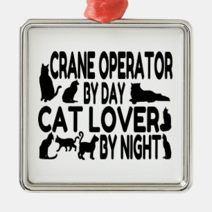 Crane Operator Cat Lover Metal Tree Decoration
