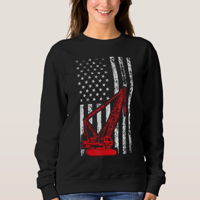 Crane Operator For Men US Heavy Equipment Crane Lo Sweatshirt (Front)