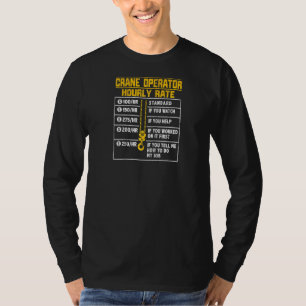 Crane Operator Funny Hourly Rate Raglan T-Shirt