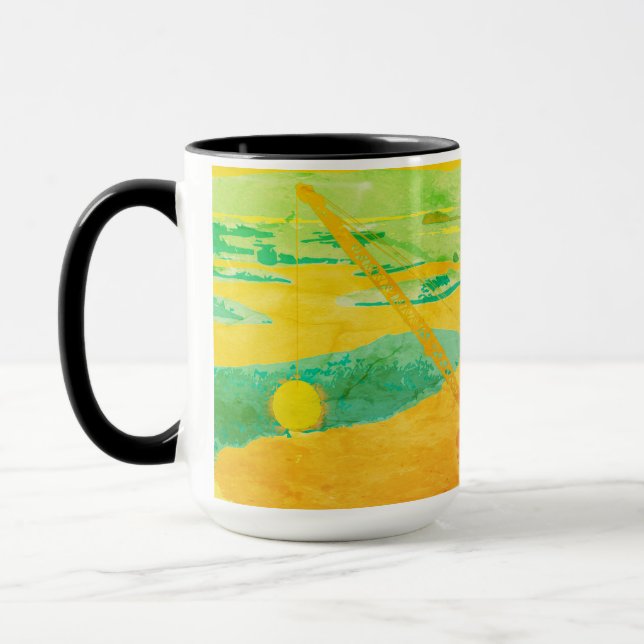 CRANE OPERATOR GOLF GOLFING FANTASY ART OPERATOR MUG (Left)