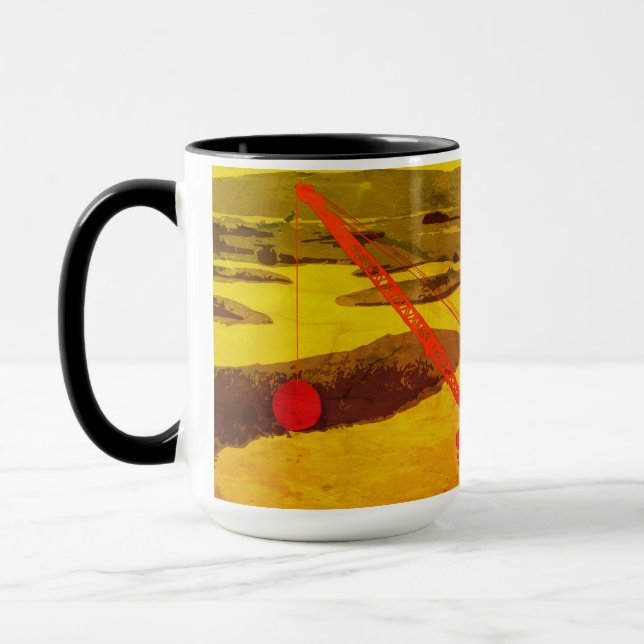 CRANE OPERATOR GOLF GOLFING FANTASY ART OPERATOR MUG (Left)