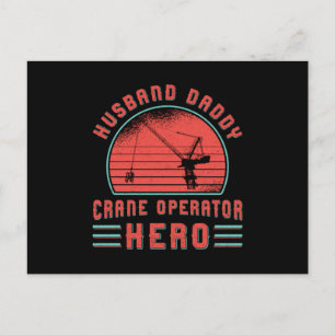 Crane Operator Husband Daddy Construction Site Postcard
