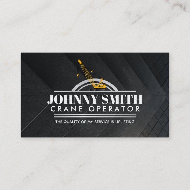 Crane Operator Slogans Business Cards (Front)