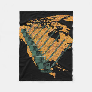 CRANE OPERATOR US MAP JIGSAW PUZZLE OPERATOR FLEECE BLANKET