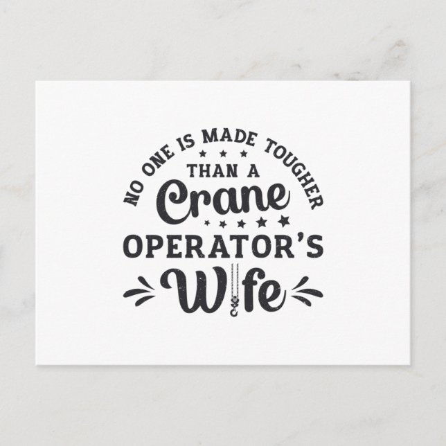 Crane Operator's Wife Construction Site Worker Postcard (Front)