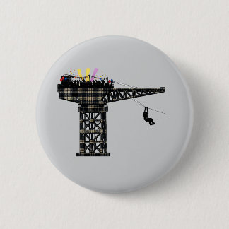 Crane Party Finnieston Crane Scottish humor gift 6 Cm Round Badge