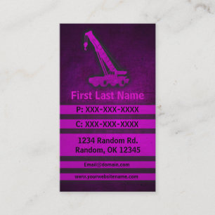 Crane pink grunge custom business cards