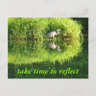 Crane Reflection Postcard
