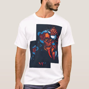🔥 Crâne rouge artistique – Design de feu 🔥 T-Shirt