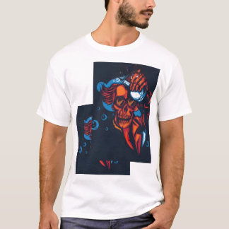 🔥 Crâne rouge artistique – Design de feu 🔥 T-Shirt