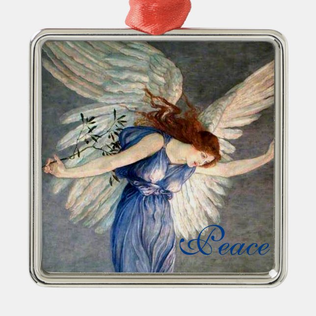 Crane’s Angel of Peace Christmas Metal Ornament (Front)