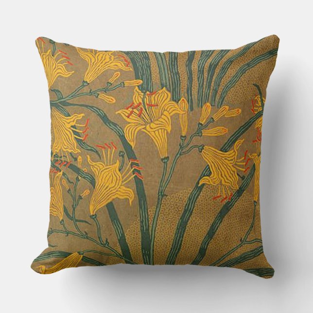 Crane’s Art Nouveau Lilies Cushion (Front)