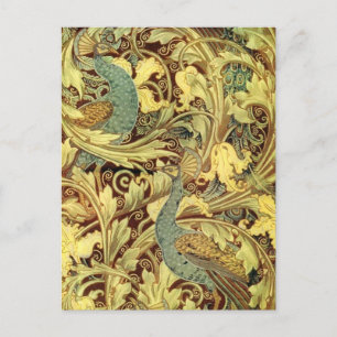 Crane’s Art Nouveau Peacock Garden Postcard