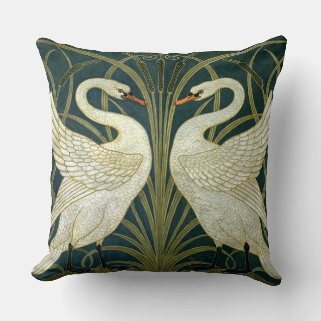 Crane’s Art Nouveau Swans Cushion (Front)