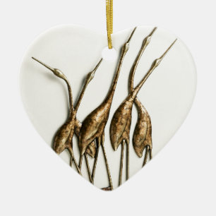 CRANE SCULPTURE CERAMIC TREE DECORATION