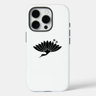 Crane-shaped chrysanthemum iPhone 16 pro case