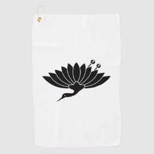 Crane-shaped chrysanthemum golf towel