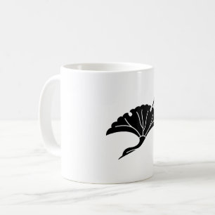 Crane-shaped ginkgo leaf coffee mug