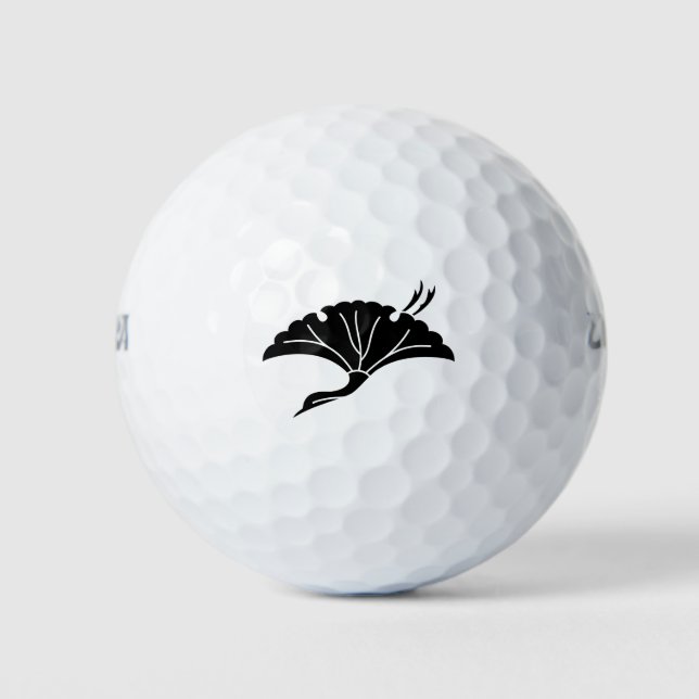 Crane-shaped ginkgo leaf golf balls (Front)