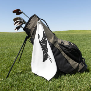 Crane-shaped ginkgo leaf golf towel
