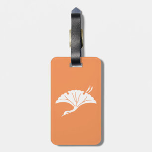 Crane-shaped ginkgo leaf luggage tag