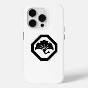 Crane-shaped ginkgo leaf on tray iPhone 15 pro case