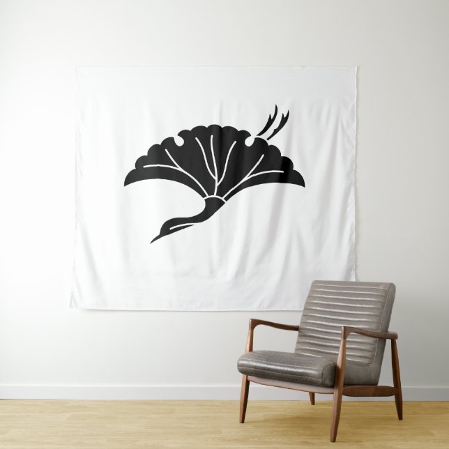 Crane-shaped ginkgo leaf tapestry (In Situ (Horizontal))