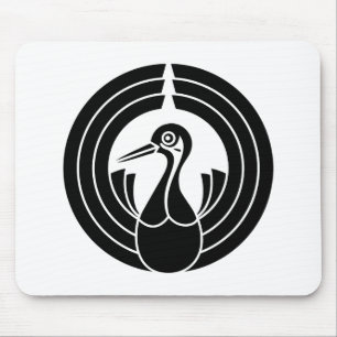 Crane-shaped-noshi circle mouse pad