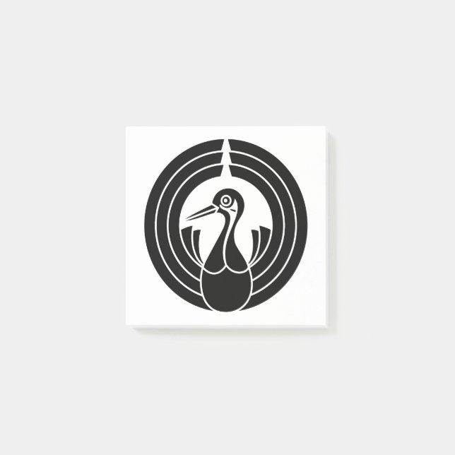 Crane-shaped noshi circle post-it notes (Front)