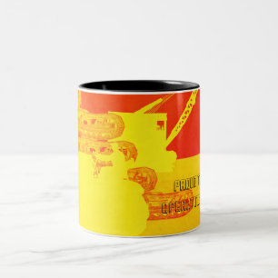 Crane Shovel OPERATING ENGINEER art bulldozer SUN Two-Tone Coffee Mug